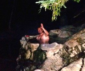 KC is enjoying the bottom hot springs