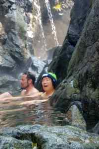 Kathy enjoying the hot springs