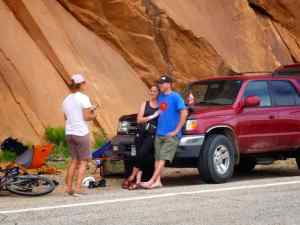 Sara Jo and Doug relaxing between climbs