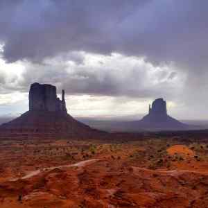 A closeup of the Monument Valley