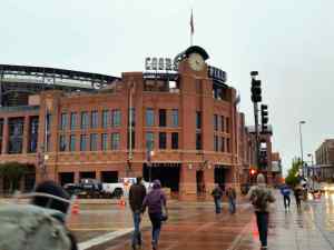 The Rockies versus the Dodgers were snowed out the night we were in Denver, notice the Dodger fan in the bottom right of the picture