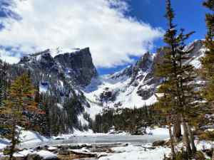 A view of Emerald Lake with the Surrounding Mountains