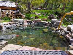 Views of one of the hot springs tubs at the Valley View Hot Springs