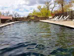 A view of the Hot Springs Pool, which is kept at a mild temperature