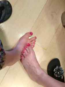 Pink toes for my mom and me