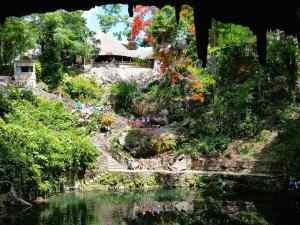 Looking outward from the inside of the denote