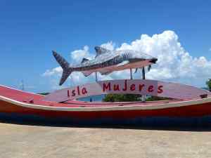 Welcome to Isla Mujeres, as seen from the ferry terminal