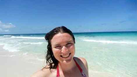 We found an empty beach to enjoy!