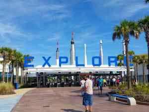 The entrance to the space center