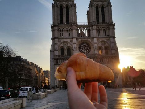 Ah, Paris! A croissant and Notre Dame